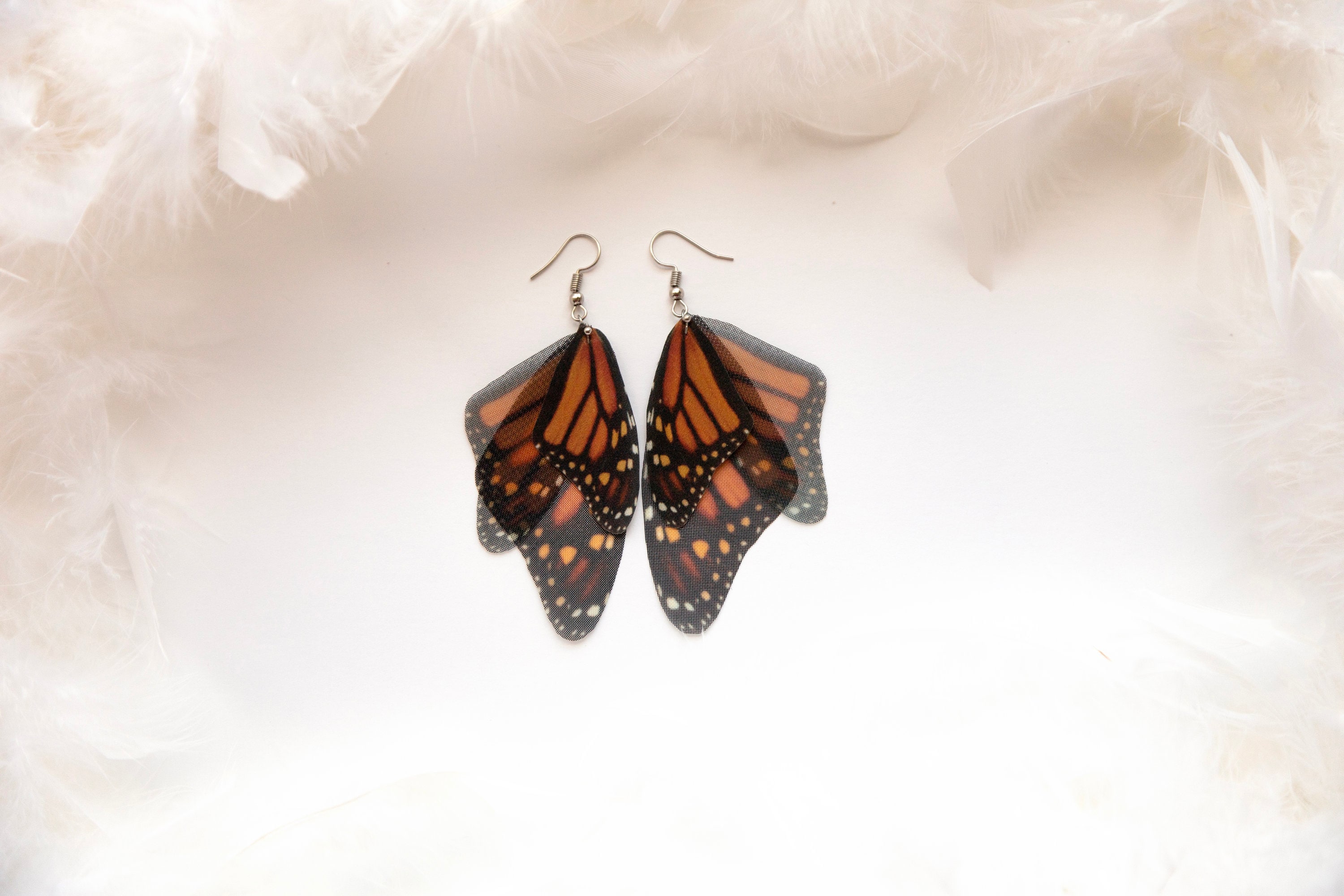 Whimsigoth Monarch Wings Earrings - Handmade Butterfly Wings Earrings - Cute Christmas Gift for Her - Fairy Whimsical Earrings