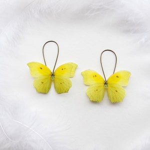Cute Yellow Butterfly Earrings And Extra Butterfly Hairpin Perfect Gift For Everyone Who Love Butterflies, Lemon Earrings, Moth Earrings
