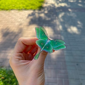 Luna Moth Ring - Handmade Statement Piece for Women | Adjustable, Unique Nature-inspired Ring, Green Lunar Moth Ring, Cute Gift For Her