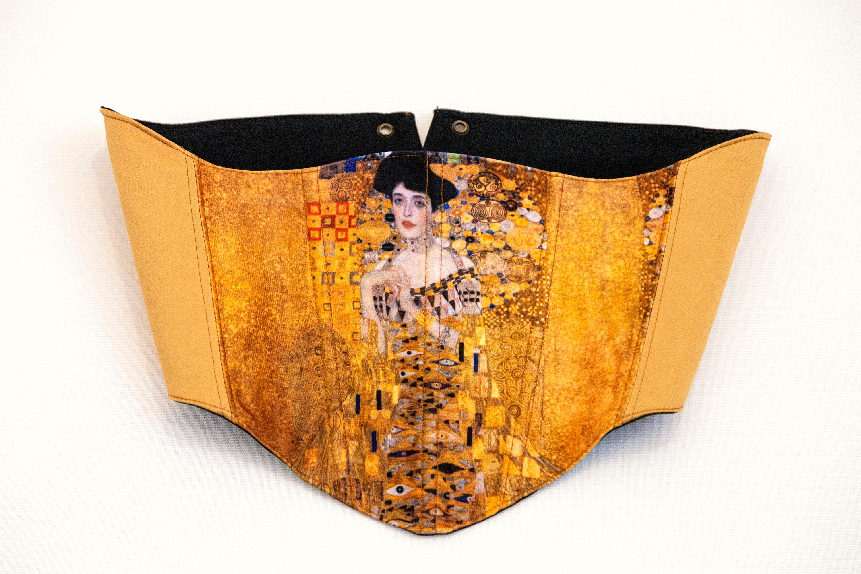 Gold Underbust Corset Belt Inspired By The Painting of Klimt “Adele” Gold Underbust Corset Belt Inspired By The Painting of  main image 3