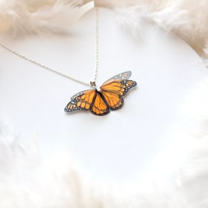 monarch orange pendant necklace