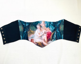 Boucher Venus Painting Underbust Corset Belt, Handmade Whimsigoth Corset
