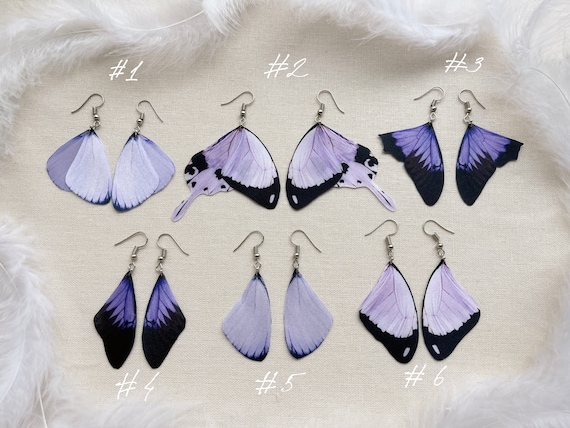 Buy Lilac Butterfly Wings Earrings Purple Wing Earring Christmas