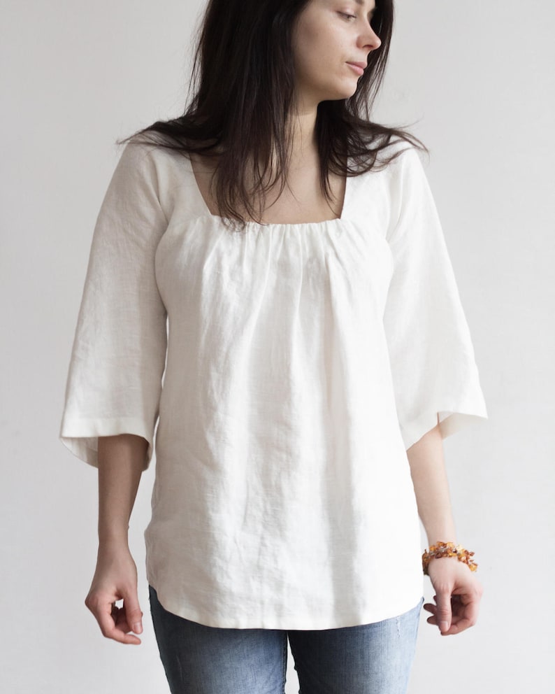 boho linen tops