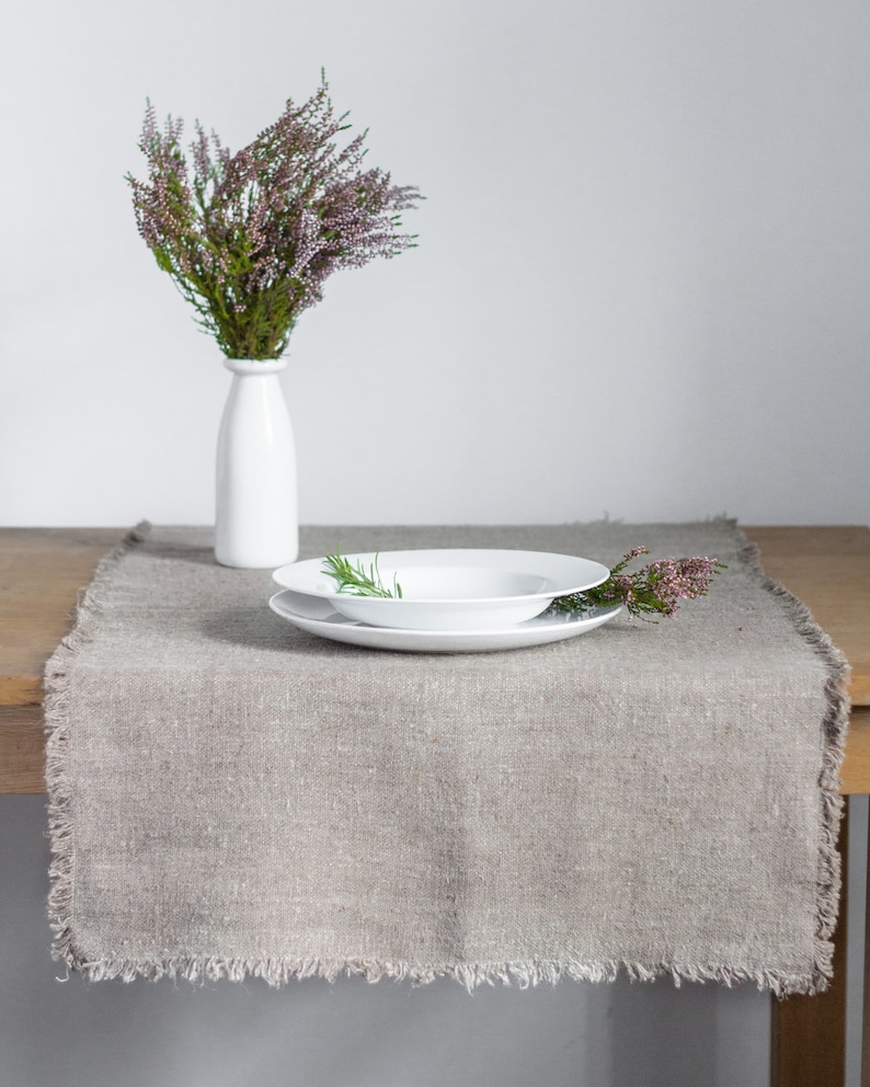 Burlap Tablecloth Natural Grey Linen Rectangle Tablecloth Etsy