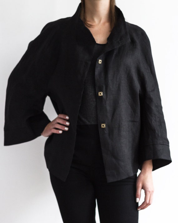 【INCHANT ME】[Belt SET] Rev Linen No Collar Half Jacket INCHANT ME】[Belt SET] Rev Linen No Collar Half Jacket