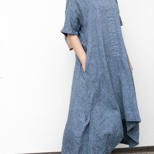 Loose Maxi Linen Dress With Short Sleeves and Pockets - Etsy