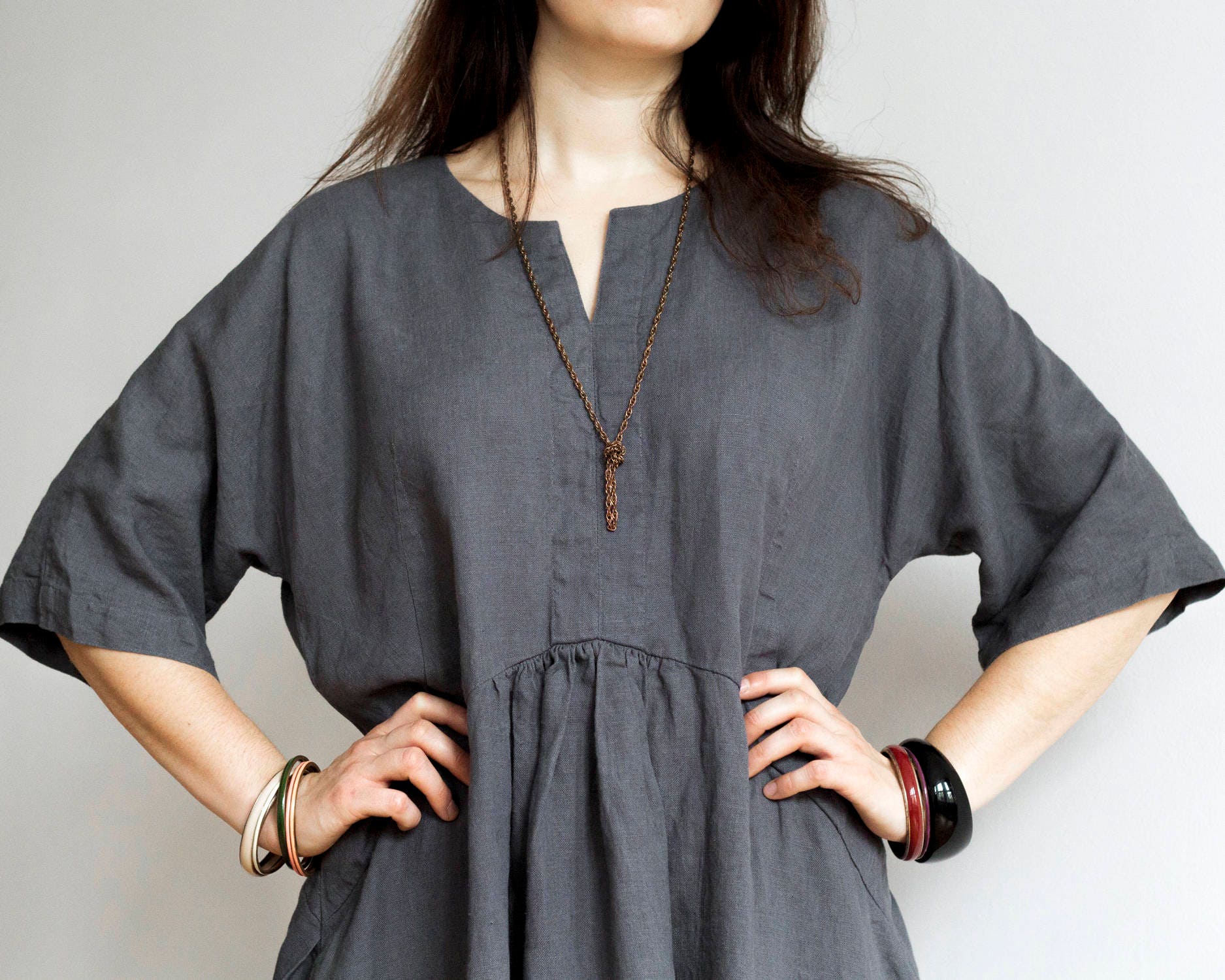 Loose Linen Dress With Pockets - Etsy