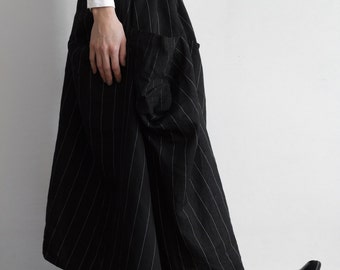 Asymmetric Lagenlook Long Linen Skirts with Pockets
