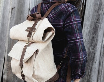 Canvas Rolltop Backpack with