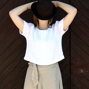 White Loose Linen Blouse / Shirt