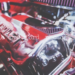 Vintage Car Chevrolet Engine Photograph Fine Art Print Photography katiecrawfordphoto