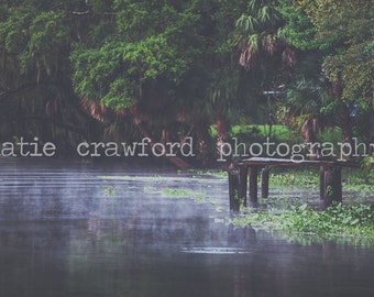 The St. Johns River South of Lake George Florida Water and Dock Photograph Fine Art Print Photography katiecrawfordphoto