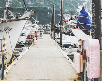 Outside Anchorage Alaska Fishing Boats and Marina Photograph Fine Art Print Photography katiecrawfordphoto