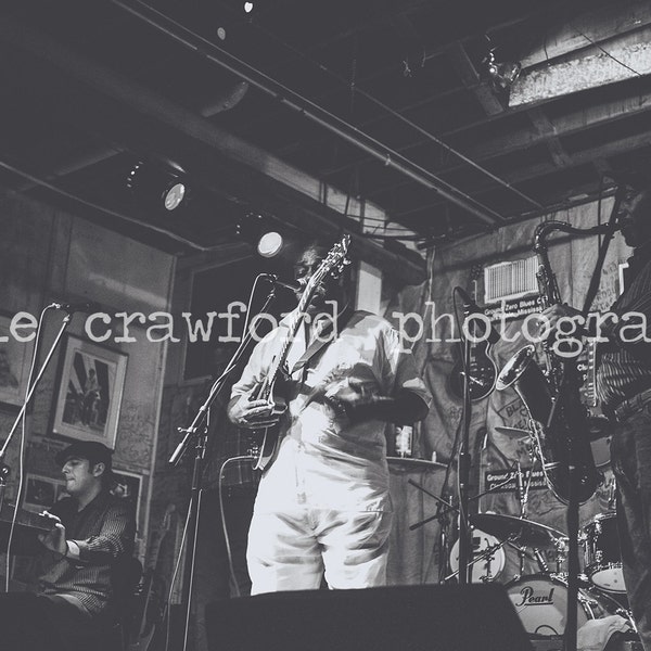 Singing at Ground Zero Blues Club Mississippi Delta Black and White Fine Art Print Photography katiecrawfordphoto