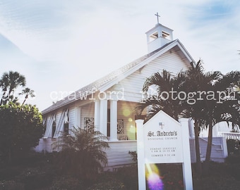 Boca Grande Florida St. Andrew's Church Historic Downtown Photograph Fine Art Print Photography katiecrawfordphoto