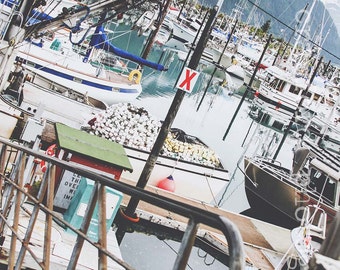 Outside Anchorage Alaska Fishing Boats and Marina Photograph Fine Art Print Photography katiecrawfordphoto