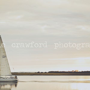 Jekyll Island Georgia Jekyll Creek Sailboat at Sunset Photograph Fine Art Print Photography katiecrawfordphoto