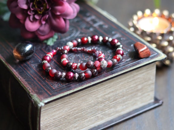 3 Gift Set Top Quality Crystal Beads Bracelets Red Glass Faceted Elastic  Stretch