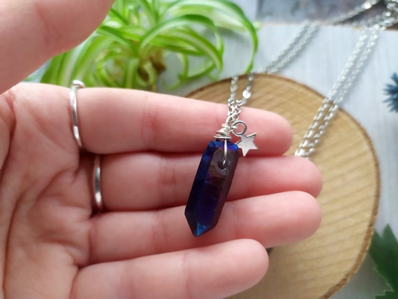 Flame aura hotsell quartz necklace