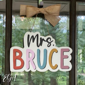 先生の名前のバブルドアハンガー