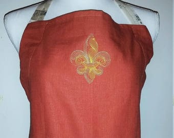 Fluer de lis bib apron