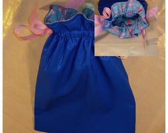 Blue Glitter cotton gift bag