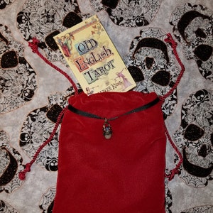 Roter Samt Tarot Beutel mit Juwel