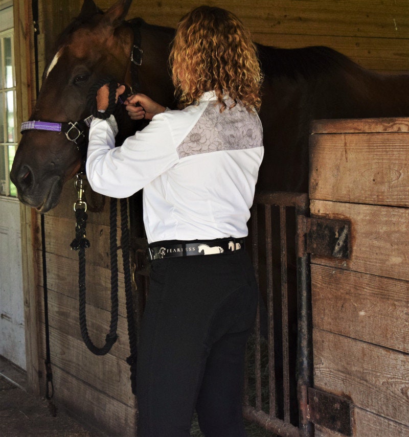 Ceinture équitation C4 – Saut à Cheval – Bleu Marine/blanc – Femme – Occasion