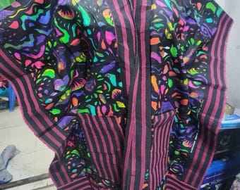 Mikado Wax Print Kimono Kaftan Set: Aso Oke Jacquard, African Wedding Bubu
