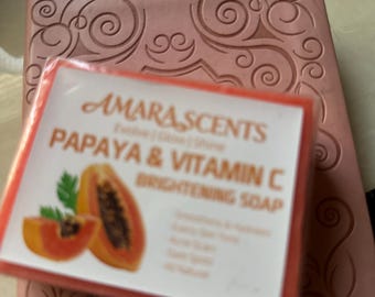 Papaya & Vitamin C Artisan Soap| Tropical Handmade Bath Bar| Moisturizing| 150g Gift for Her