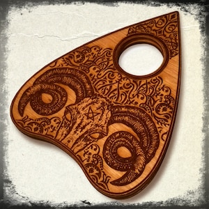 Engraved Wood Planchette for Ouija Board - The Goat