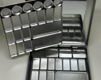 Artist Palette for Water Colors with Assorted Tin Pans, Two Layers
