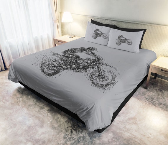 Motorcycle Mx Rider 2 Kids Bedding Motocross Racing Etsy