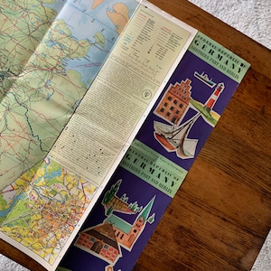 Federal Republic of Northern Germany and Berlin English Travel Map Vintage Antique