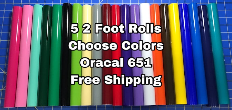 Roll Permanent Vinyl Different Colors Oracal 651 12/" x 10ft