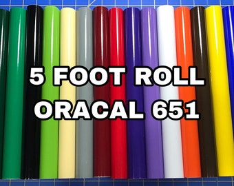 Oracal 651 Permanent Adhesive Craft Vinyl, 12"X5 ft rolls, Choose color, 5ft roll, best Vinyl for all Craft Cutters