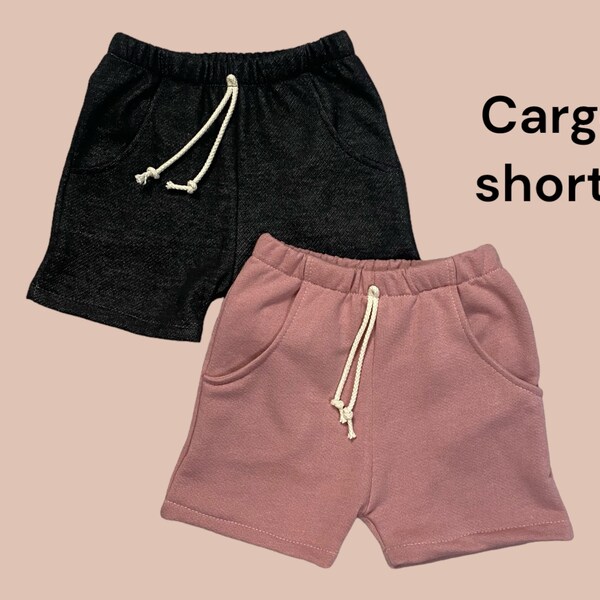 Kids Cargo shorts boys cargo shorts girl cargo shorts children cargo shorts French Terry cargo shorts baby toddler shorts