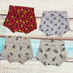 Mickey Mouse High Waisted Bummies - Kids Disney Bummies, Mickey Mouse Shorts, Minnie Mouse Bummy - Baby & Toddler Bummies, Girls Boys Bummy