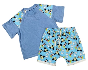 Kids Mickey Mouse Shorts and Shirt Set Disney Boys Outfit