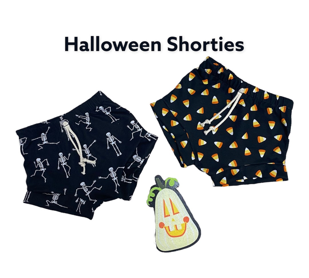 Halloween Shorts Candy Corn Shorties Skeleton Shorts Etsy