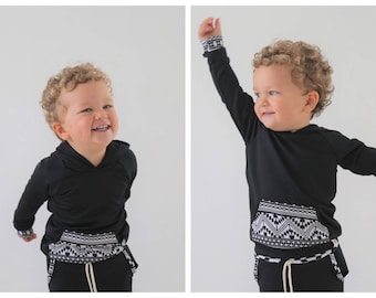 Hoodie Toddler Boys Girls Hoodie, Black Hoodie, Aztec Print Hoodie, kids Hoodies