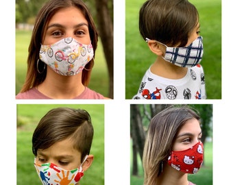 Kids Face mask, 100 % cotton, toddlers face mask, Disney face mask, Children face mask, Unisex face mask, girl face mask, boy face mask