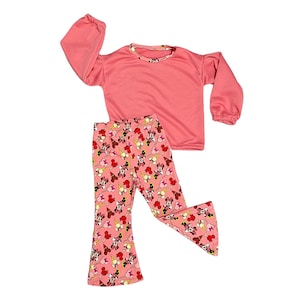 Minnie Mouse Outfit: Girls Flare Pants & Sweatshirt Set