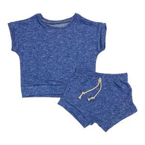 Shorts & top for toddler boys and girls kids shorts outfit, blue shorts, toddler diaper cover, summer clothes