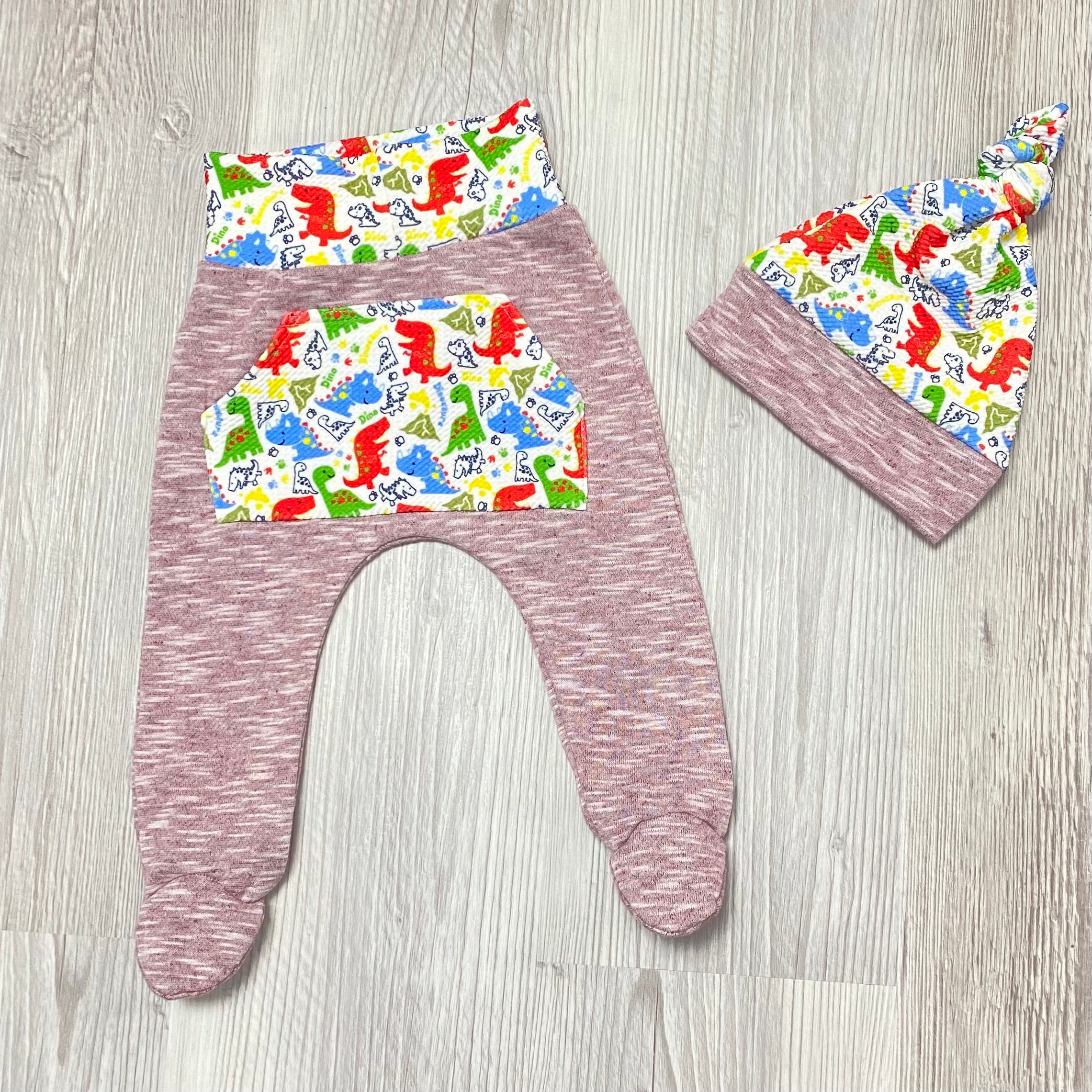Footed Pant and Matching Beanie for Baby Newborn Baby Set Etsy