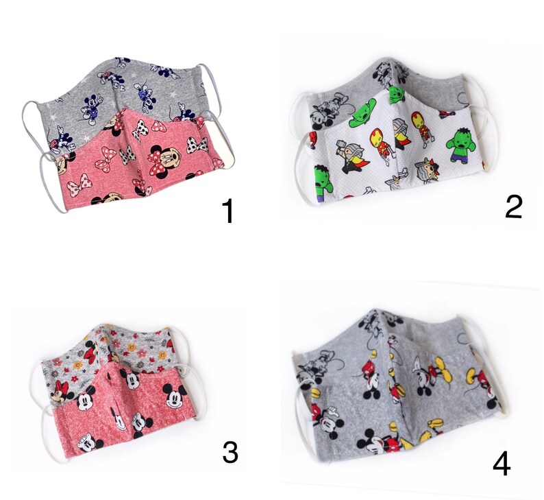 Kids face mask Minnie & Mickey face mask Ships in 1 day image 2