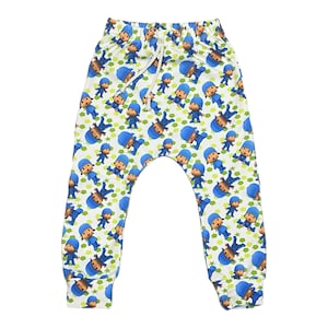 Pantalones harén para niños, pantalones de dibujos animados de Pocoyó, pantalones para niños, pantalones de chándal para niños, pantalones harén para niños pequeños, pantalones de cumpleaños, regalo para niños