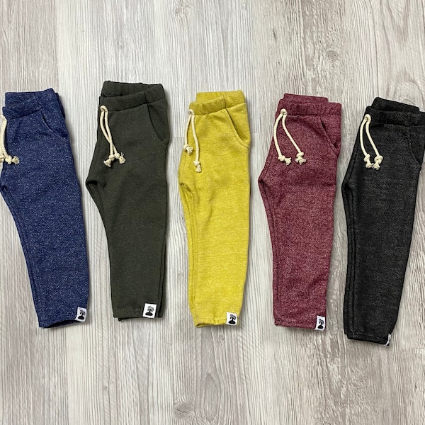 Pocket joggers - solid terry joggers - kids joggers - boys girls joggers - outfit for kids and baby -