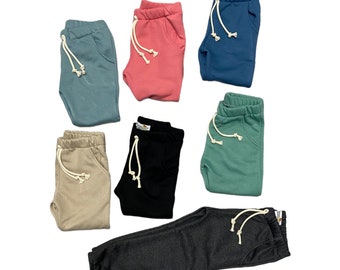 pocket joggers, toddler boys girls joggers, solid joggers, terry joggers, kids outfit, baby joggers